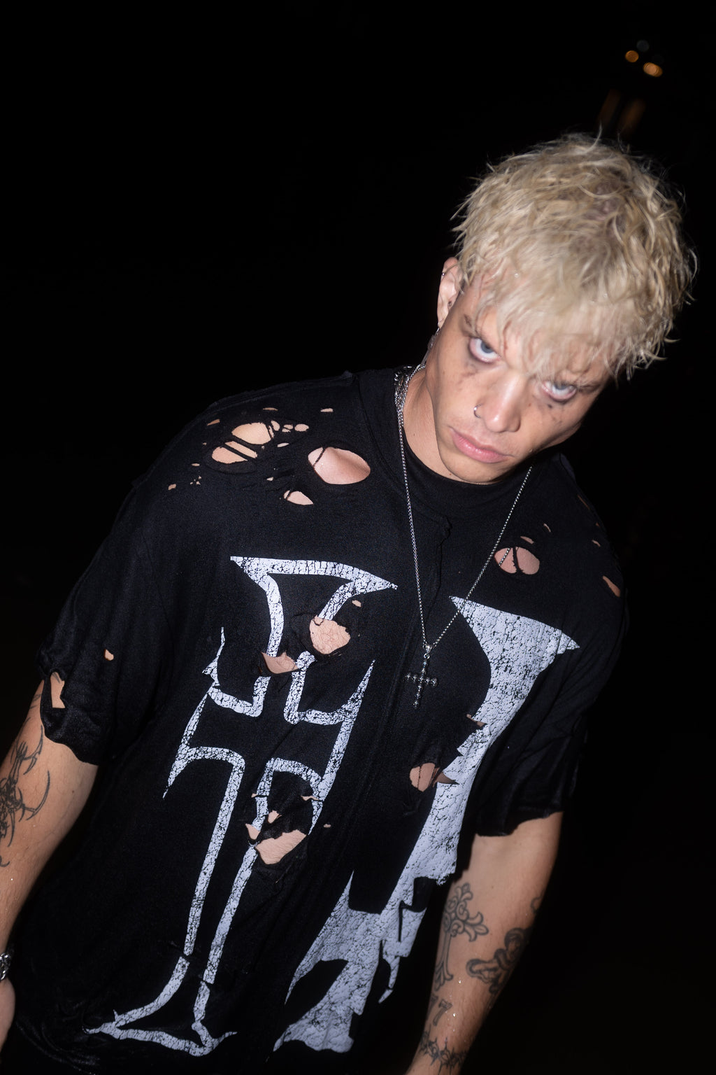 Crosses Inside Out Distressed tee