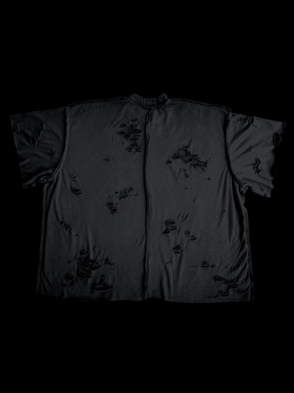 Grey Print Crosses Inside out distressed tee 2.0