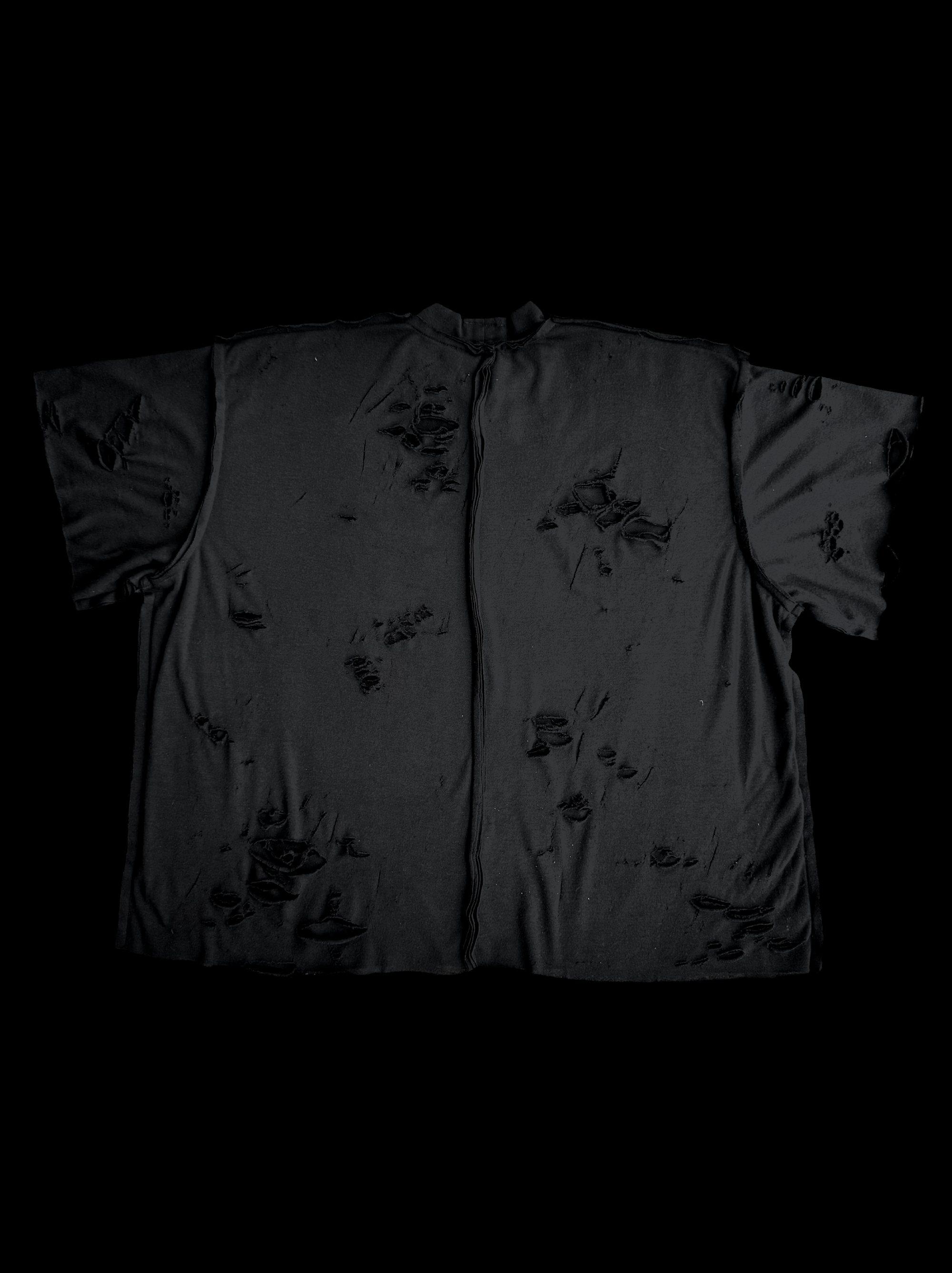 Grey Print Crosses Inside out distressed tee 2.0